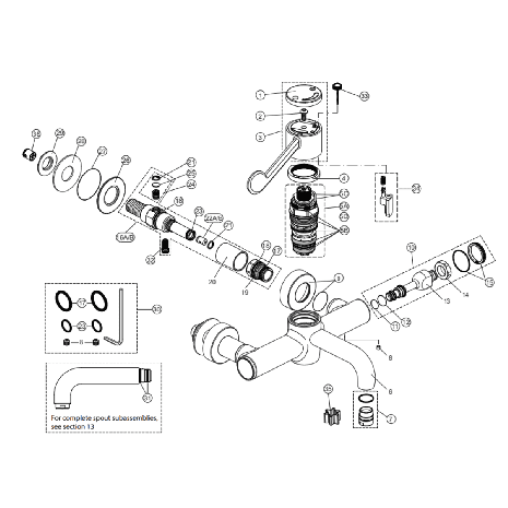 Spare Parts for Armitage Shanks Markwik 21+ Panel Mounted Thermostatic Basin Mixer Tap