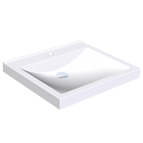 KWC DVS Miranit Quadro Washbasins - Single Station with Tap Holes