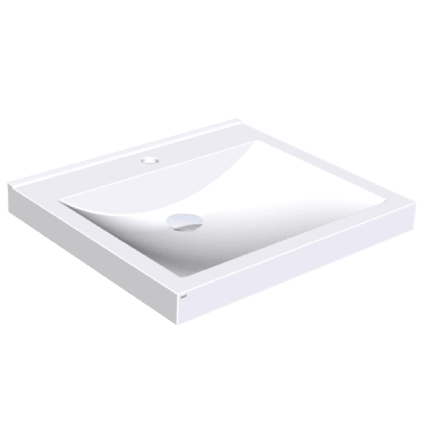 KWC DVS Miranit Quadro Washbasins - Single Station with Tap Holes