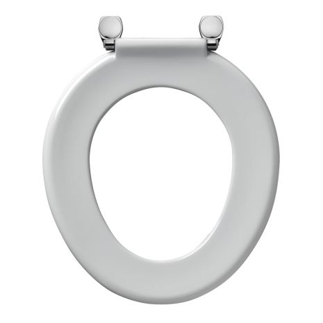 Armitage Shanks Bakasan Toilet Seat With Metal Top Fix Hinges (No Cover) | White | Commercial Washrooms
