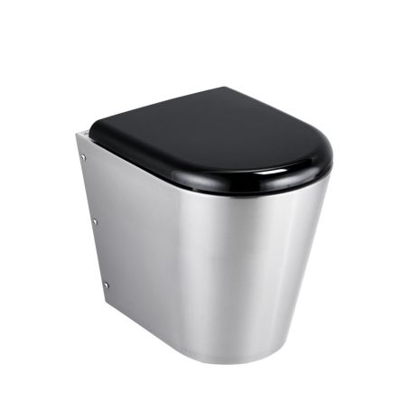 Armitage Shanks Perth 2 Stainless Steel Back To Wall Toilet with Black Seat and Cover | Commercial Washrooms