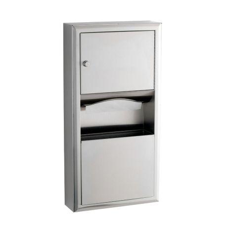 Bobrick Classic Surface-Mounted Paper Towel Dispenser/Waste Bin
