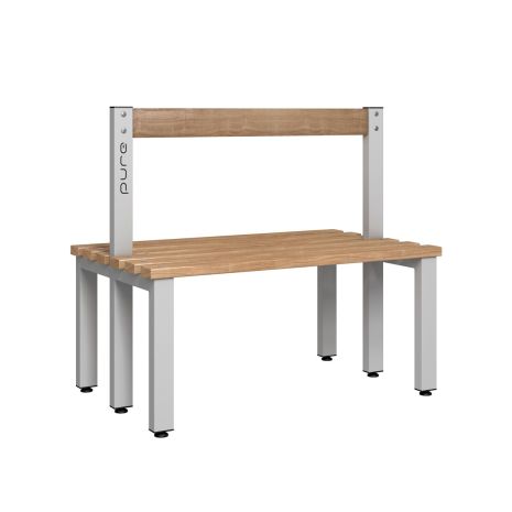1000mm Double Sided Low Bench Seat with Back Rest and Beech Slats