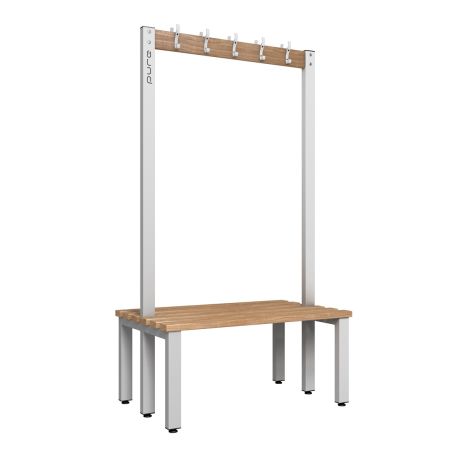 1000mm Double Sided Changing Room Hook Bench Seat with Beech Slats 