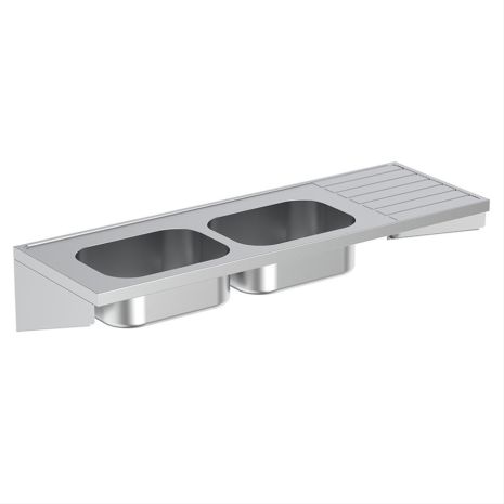 Armitage Shanks Doon sink, double bowl right hand drainer 180 x 60cm SKU: S1279MY