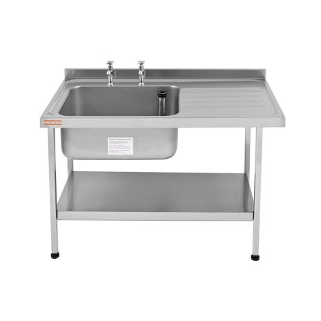 KWC DVS Midi Catering Sink 1200mm x 650mm with Single Bowl and Right Hand Drainer