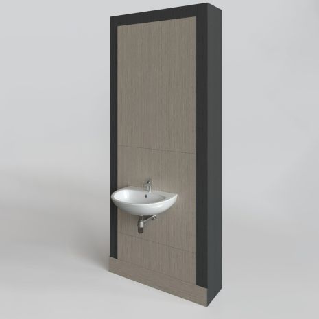 Washbasin with Exposed Trap Integrated Plumbing System Module