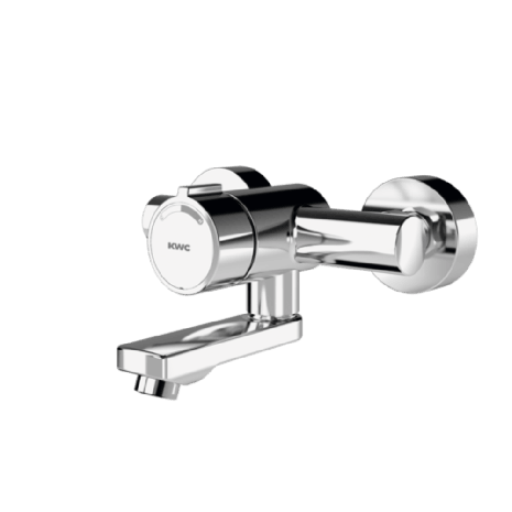 KWC Self-Closing Wall Mixer Tap With Lockable Swivelling Spout