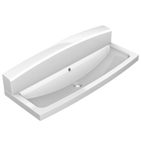 KWC DVS 2 Users Miranit Wash Trough with Splash Back