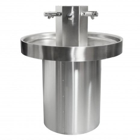 KWC DVS Six Person Stainless Steel Circular  Wash Trough - Non-Concussive Taps SANX600