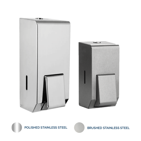 Brushed or Polished Stainless Steel Wall Mounted Soap Dispenser (Various Sizes)