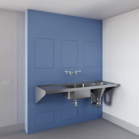 Healthcare Disposal Unit Duct Module | B048 Bleu Oslo (Light Blue)