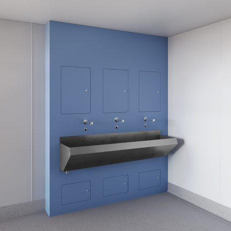 Healthcare IPS Unit with Surgeons Scrub Up Wash Trough