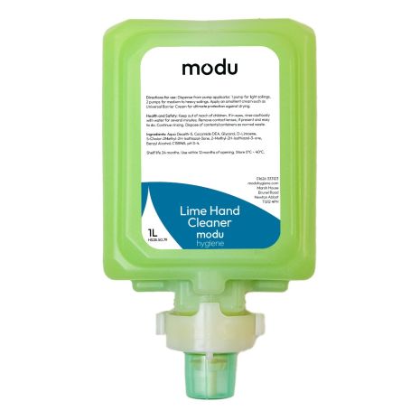 MODU 6 x 1L Lime Hand Cleaner Cartridges for Soap Dispensers | Commercial Washrooms