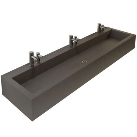 Grey Solid Surface Box Wash Trough