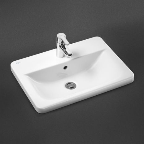 Ideal Standard 50/58cm Concept Cube Countertop Washbasin with 1 Taphole