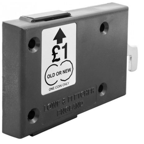 Lowe & Fletcher Dry Area Dual Pound Coin Latch Locker Lock - Latch On Right