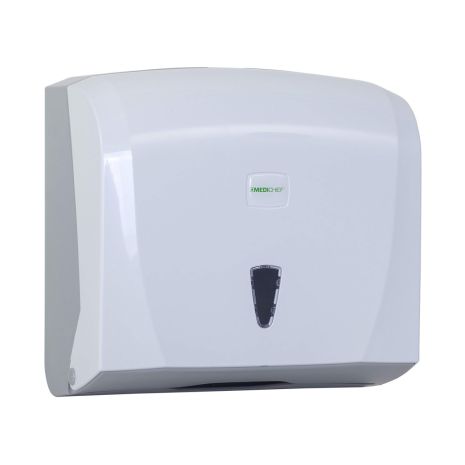 Medichief White Plastic C Fold Paper Towel Dispenser 300 Towels