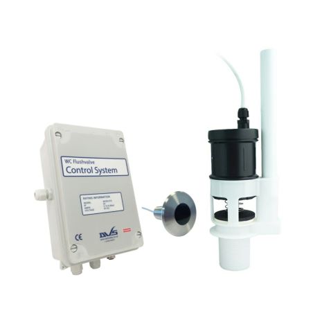 DVS Low Voltage Toilet Flushvalve Kit with Programmable Sensor 1 1/2 Inch Base with Mains PSU