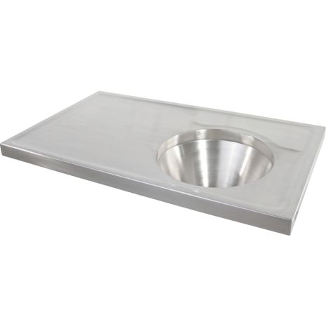 Twyford Sola Stainless Steel Hospital Slop Hopper and Worktop, with Back Inlet