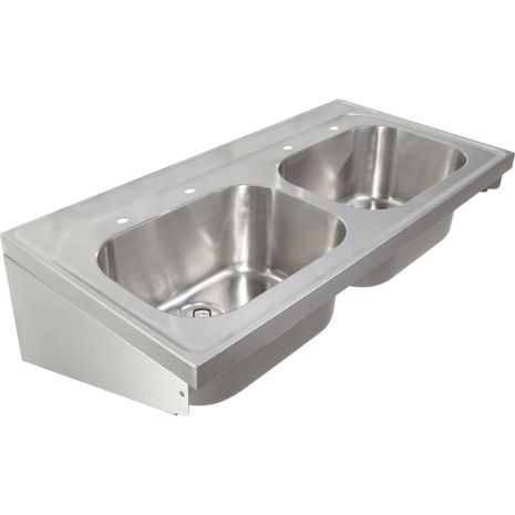 Twyford Sola Stainless Steel Double Bowl Stainless Steel Hospital Utility Sink