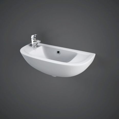 RAK-Compact 45cm Slim Line Basin with 1 Left Hand Taphole | Commercial Washrooms