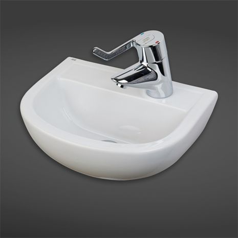 CO1003AWHA RAK-Compact 38cm Special Needs Basin - Right Hand Taphole