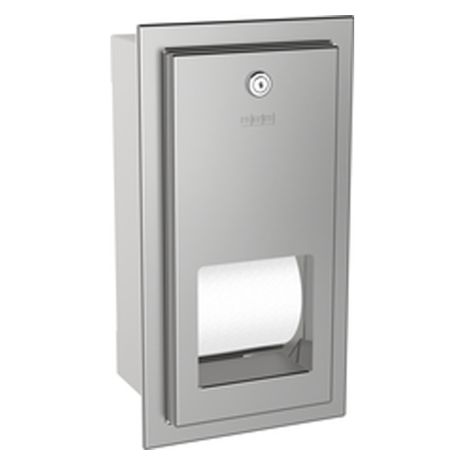 KWC DVS Recessed Wall Mounted Double Toilet Roll Holder Stainless Steel