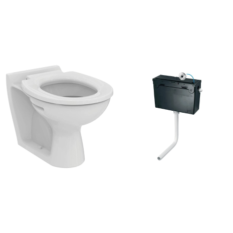 Armitage Shanks Contour 21 355mm Back To Wall School Toilet Pack with Sensor Flush Cistern