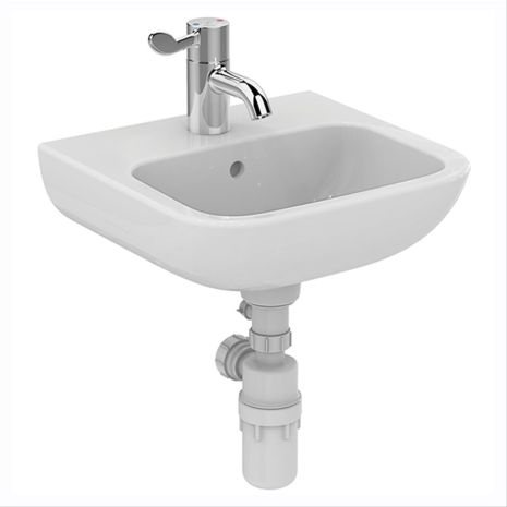 1 Central tap hole with overflow, no chainstay hole, Armitage Shanks HTM64 Portman 21 40cm Wash Basin