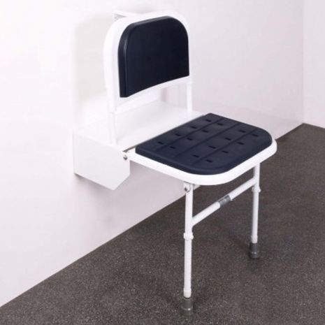 Padded Doc M Shower Seat With White Frame And Legs