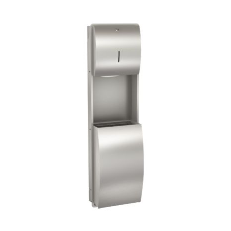 KWC DVS Stratos Recessed Wall Mounted Paper Towel Dispenser and Waste Bin Combination Unit