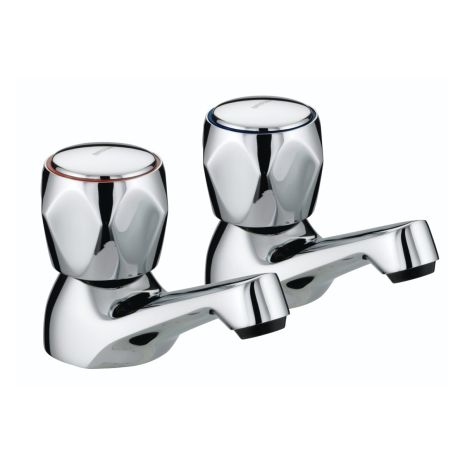 Bristan Club Basin Taps with Twist Metal Heads 