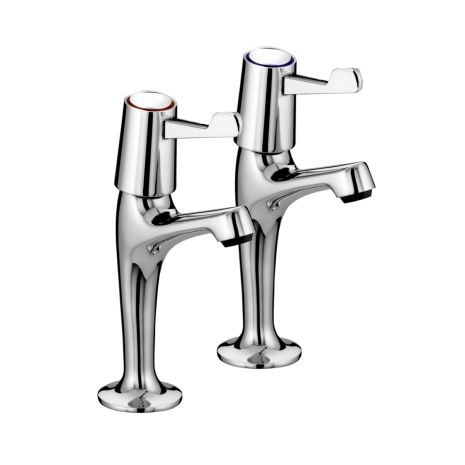 Bristan Lever High Neck Pillar Taps Chrome With Ceramic Disc Valves