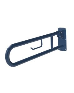 Fitzroy Of London 800mm Hinged Lift And Lock Support Rail with Toilet Roll Holder - Dark Blue | Commercial Washrooms
