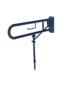 Fitzroy Of London 800mm Hinged Lift And Lock Support Rail with Toilet Roll Holder and Leg - Dark Blue | Commercial Washrooms