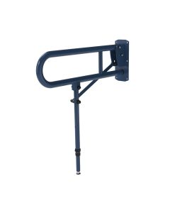 Fitzroy Of London Stainless Steel Hinged Lift And Lock Support Rail with Leg - Dark Blue, 650mm | Commercial Washrooms