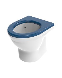 Dudley Resan Standard Height Back to Wall Toilet Pan V3 - Blue Seat