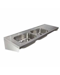Twyford Hospital Sink with double sink and drainer (1800mm)