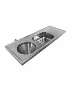 Twyford Hospital Disposal Hopper with sink and worktop (back inlet).