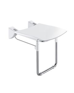 Delabie Wall Mounted Shower Seat with Leg - Stainless Steel