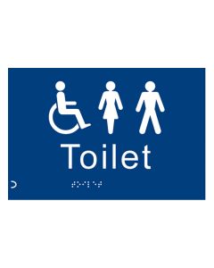 Disabled Mixed Gender WC Sign - Braille