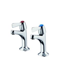 Armitage Shanks Alterna 21 Quarter Turn High Neck Lever Taps 1/2" Chrome Plated, pair | Commercial Washrooms