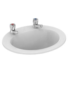 Armitage Shanks Sandringham 21 Countertop Washbasin 50cm - 2 Tap Holes, No Chainstay Hole | Armitage Shanks