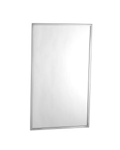 Bobrick Tempered Glass Mirror with Stainless Steel Channel Frame
