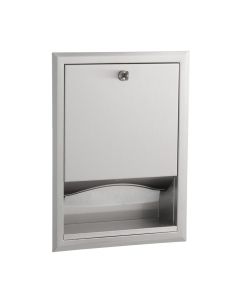 Bobrick Satin Stainless Steel Recessed Paper Towel Dispenser