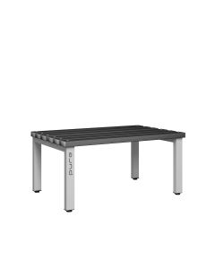 1000mm Double Sided Changing Room Bench Seat with Black Polymer Slats