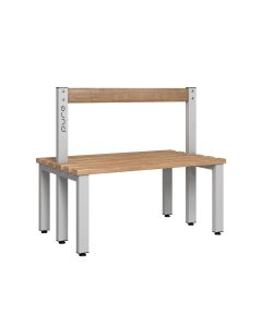 1000mm Double Sided Low Bench Seat with Back Rest and Beech Slats