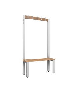 1000mm Single Sided Changing Room Hook Bench Seat with Beech Slats 