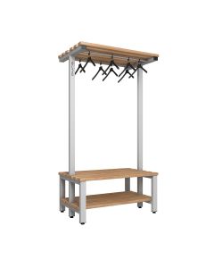 1000mm Premium Double Sided Over Head Hanging Changing Room Bench Seat with Beech Wood Slats